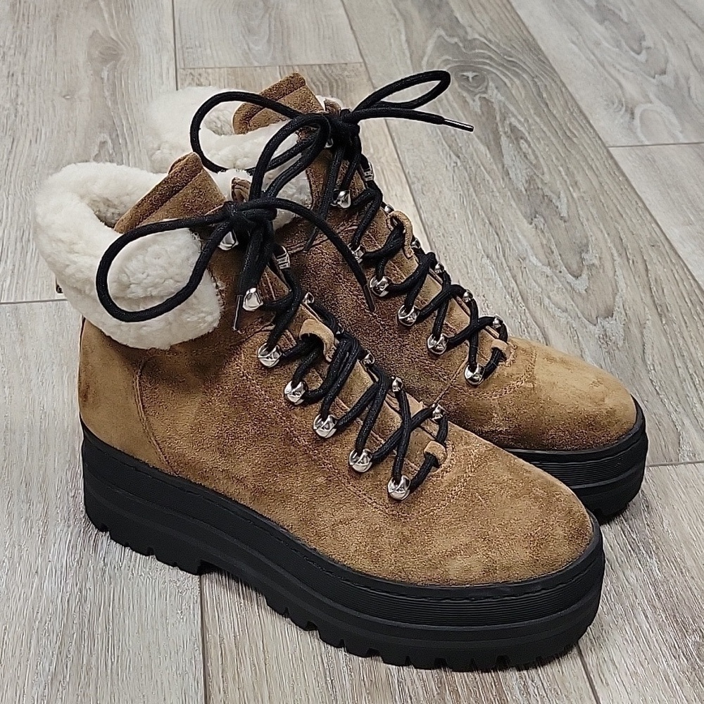 Marc Fisher LTD. Size 8 Tan Pierson Shearling Cold Weather Boots NWOT